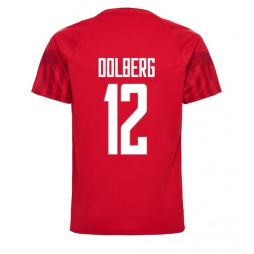 Danmark Kasper Dolberg #12 Replika Hjemmebanetrøje VM 2022 Kortærmet